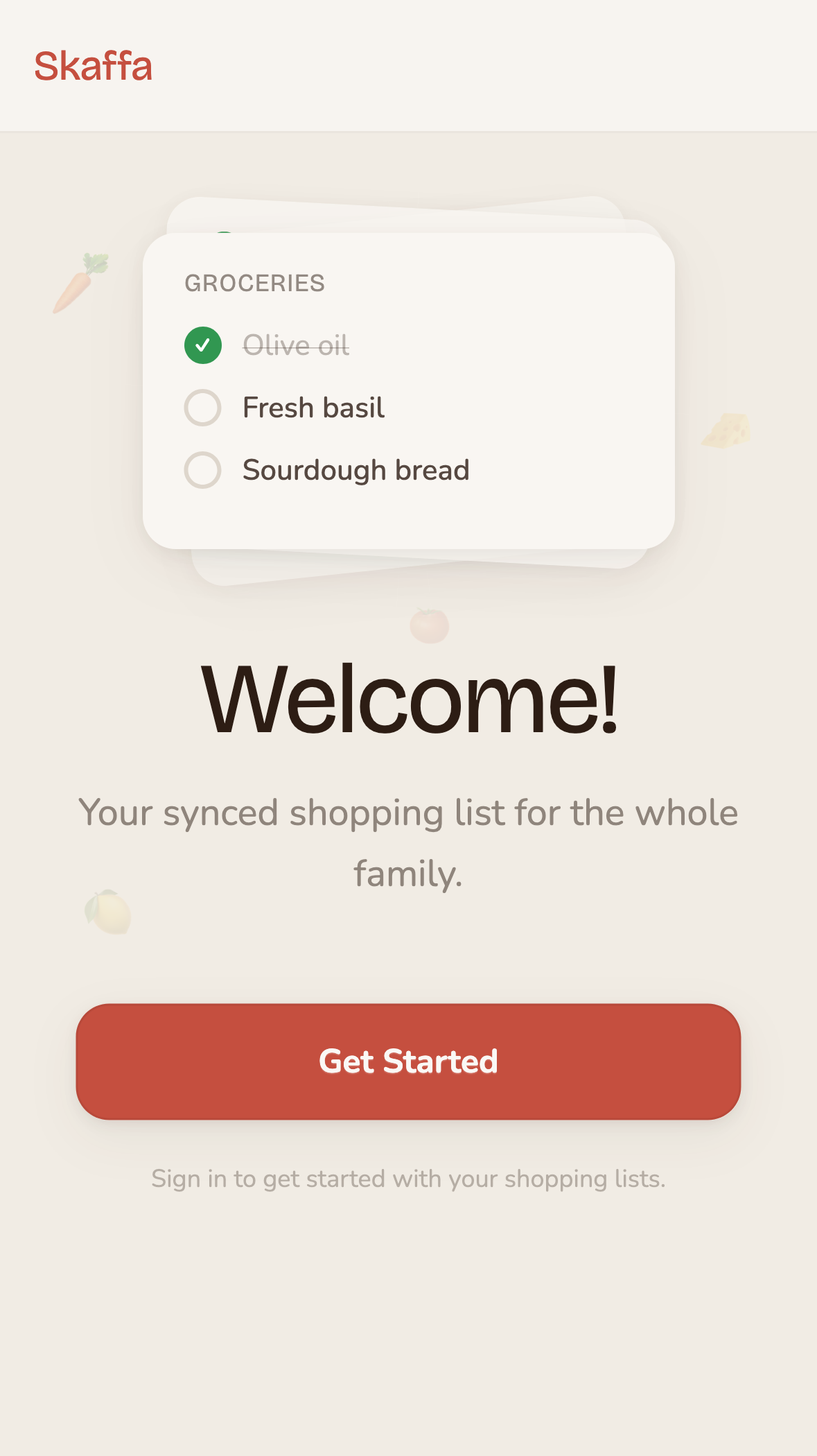 Skaffa landing page