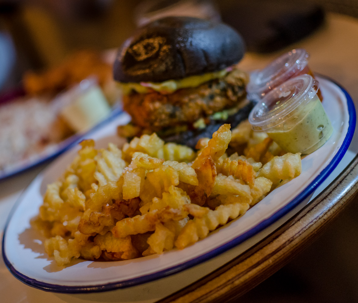 We had some AWESOME food at Mersea!! (here, my fish burger)